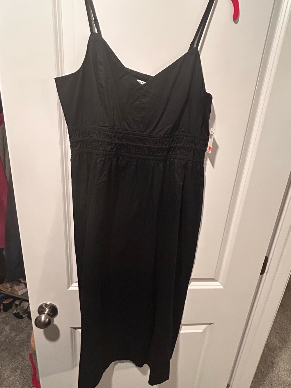 Black Spaghetti-Strap Midi Dress Large